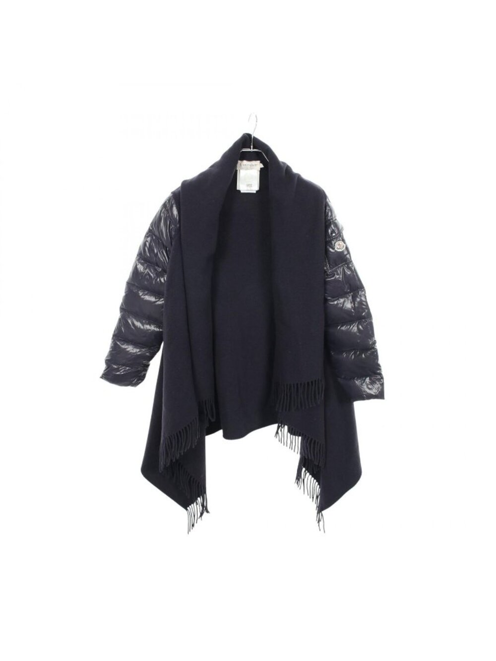 Moncler Down Jacket Fringe Shawl Switch Wool Nylon